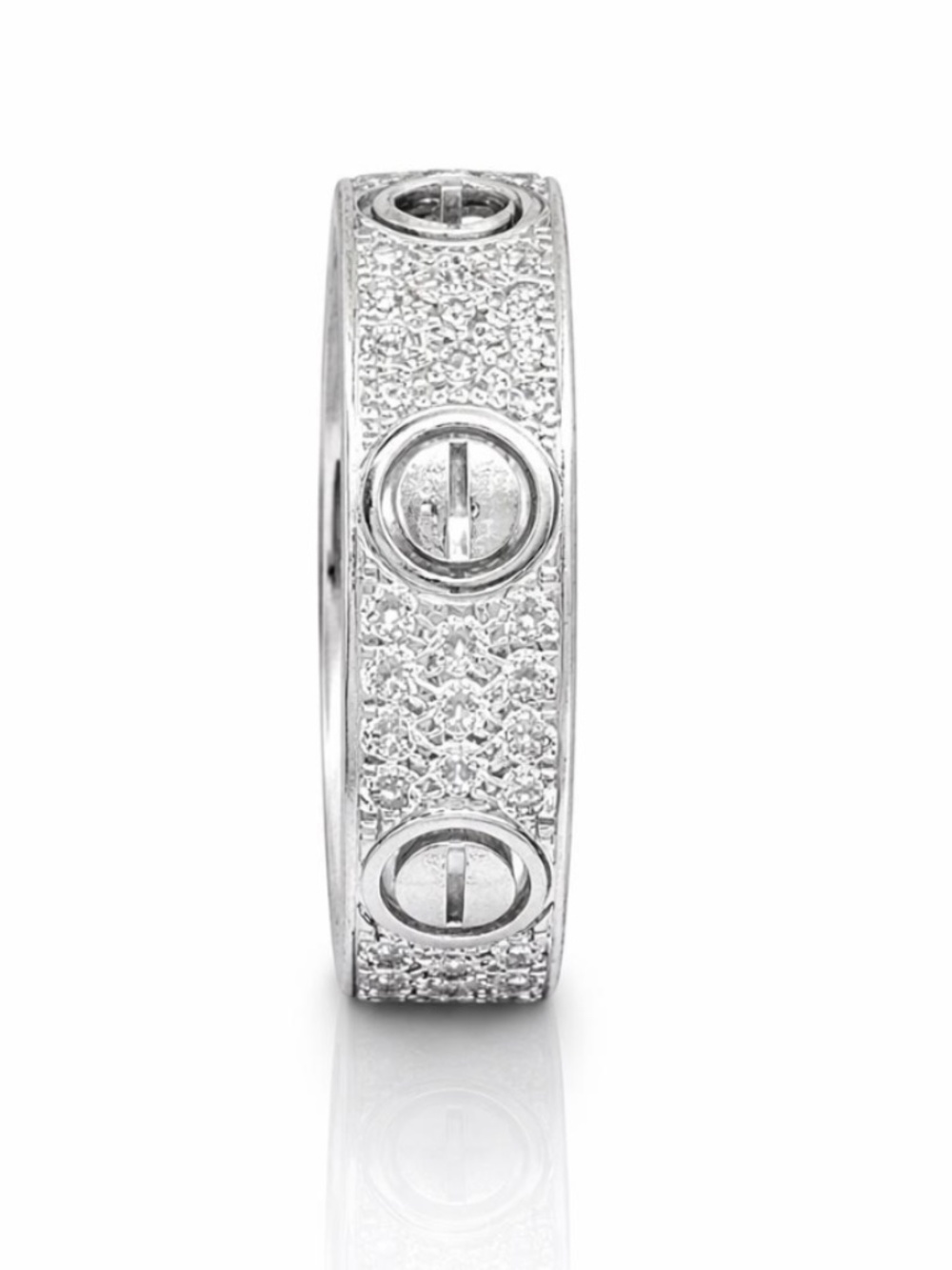 18k Natural Diamonds Love Ring Small model, Paved